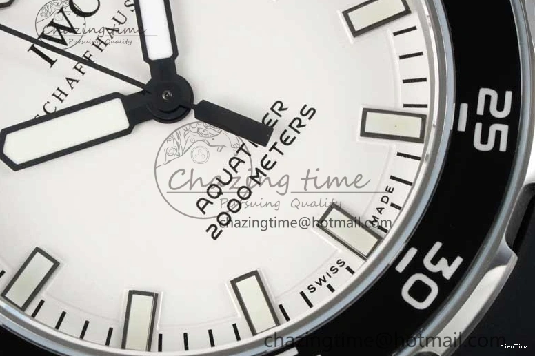 MIROTIME 0108 Premium Aquatimer Automatic SS RSF 1:1 Best Edition White Black Dial on Black Rubber Strap A 7067